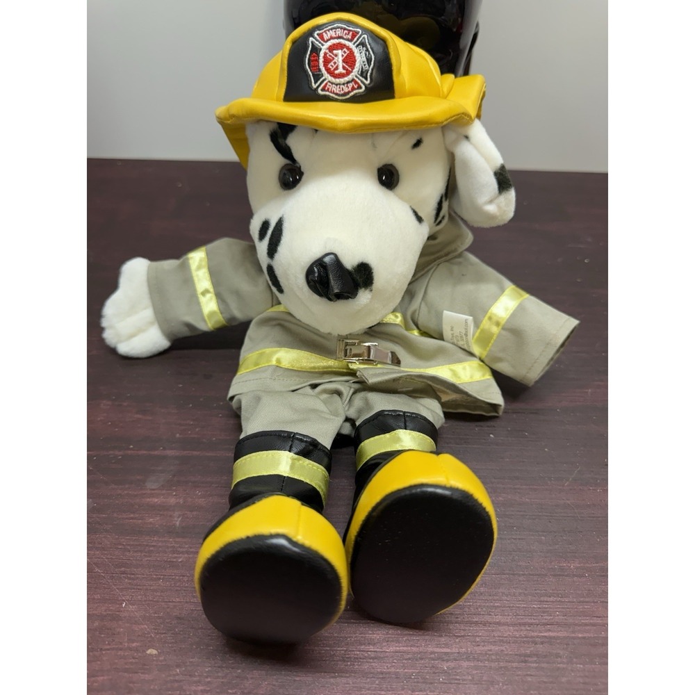 Dalmatian Fireman Firefighter Dog Plush Hand Puppet Stage Pretend Preschool 2003